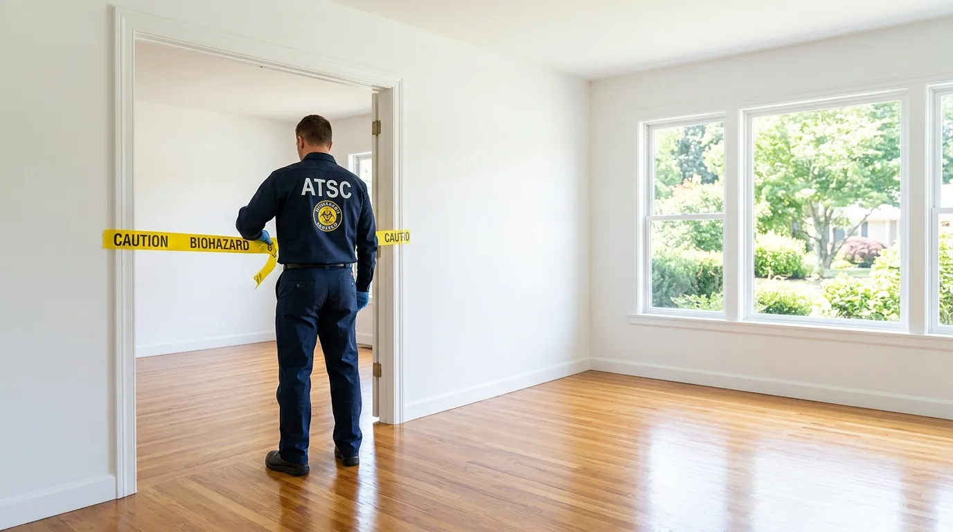 Certified biohazard cleanup crew performing Decomposition Cleanup in Monterey
